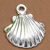 Tibetan Style Pendants, Shell, silver color plated, lead & cadmium free, 18x15mm, Hole:Approx 1.5mm, 100PCs/Bag, Sold By Bag
