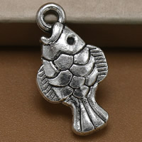 Tibetan Style Animal Pendants, Fish, antique silver color plated, lead & cadmium free, 19x10mm, Hole:Approx 1.5mm, 100PCs/Bag, Sold By Bag