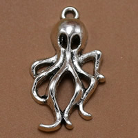 Tibetan Style Animal Pendants, Octopus, antique silver color plated, lead & cadmium free, 30x16mm, Hole:Approx 1.5mm, 100PCs/Bag, Sold By Bag