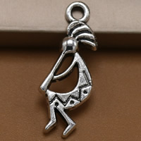 Character Tibetan Style Pendants, antique silver color plated, lead & cadmium free, 25x9mm, Hole:Approx 1.5mm, 100PCs/Bag, Sold By Bag