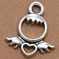 Character Tibetan Style Pendants, Angel, antique silver color plated, lead & cadmium free, 14x12mm, Hole:Approx 1.5mm, 100PCs/Bag, Sold By Bag
