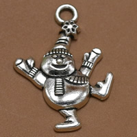 Character Zinc Alloy Pendants Snowman antique silver color plated Christmas jewelry lead & cadmium free Approx 1.5mm Sold By Bag