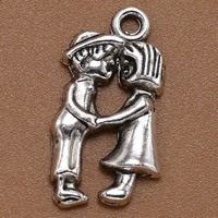 Tibetan Style, Couple, antique silver color plated, lead & cadmium free, 22x12mm, Hole:Approx 1.5mm, 100PCs/Bag, Sold By Bag