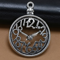 Zinc Alloy Clock antique silver color plated lead & cadmium free Approx 1.5mm Sold By Bag