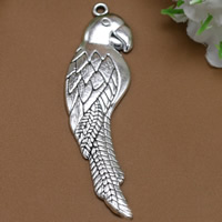 Tibetan Style Animal Pendants, Bird, antique silver color plated, lead & cadmium free, 58x15.5mm, Hole:Approx 2mm, 100PCs/Bag, Sold By Bag
