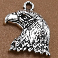 Tibetan Style Animal Pendants, Eagle, antique silver color plated, lead & cadmium free, 28x7mm, Hole:Approx 2mm, 100PCs/Bag, Sold By Bag