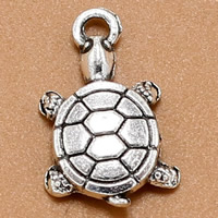Tibetan Style Animal Pendants, Turtle, antique silver color plated, lead & cadmium free, 19x12mm, Hole:Approx 2mm, 100PCs/Bag, Sold By Bag