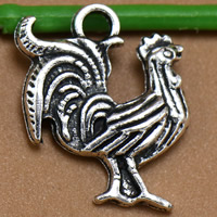 Zinc Alloy Animal Pendants Cock antique silver color plated lead & cadmium free Approx 2mm Sold By Bag