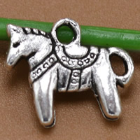 Tibetan Style Animal Pendants, Horse, antique silver color plated, lead & cadmium free, 15x13mm, Hole:Approx 2mm, 100PCs/Bag, Sold By Bag