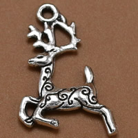 Tibetan Style Animal Pendants, Deer, antique silver color plated, lead & cadmium free, 20x5mm, Hole:Approx 2mm, 100PCs/Bag, Sold By Bag