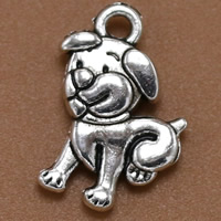 Tibetan Style Animal Pendants, Dog, antique silver color plated, lead & cadmium free, 17x8mm, Hole:Approx 2mm, 100PCs/Bag, Sold By Bag