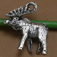 Tibetan Style Animal Pendants, Deer, antique silver color plated, lead & cadmium free, 18x16mm, Hole:Approx 2mm, 100PCs/Bag, Sold By Bag