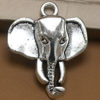 Tibetan Style Animal Pendants, Elephant, antique silver color plated, lead & cadmium free, 28x23mm, Hole:Approx 2mm, 100PCs/Bag, Sold By Bag