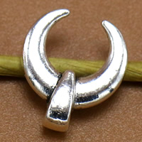 Tibetan Style Pendants, Horn, antique silver color plated, 12x10mm, Hole:Approx 1mm, 100PCs/Bag, Sold By Bag