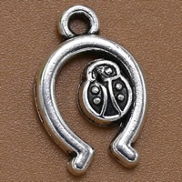 Tibetan Style Animal Pendants, Ladybug, antique silver color plated, 17x11mm, Hole:Approx 2mm, 100PCs/Bag, Sold By Bag