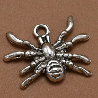 Zinc Alloy Animal Pendants Spider antique silver color plated 20mm Approx 2mm Sold By Bag