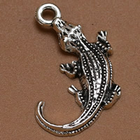 Tibetan Style Animal Pendants, Crocodile, antique silver color plated, 27x17mm, Hole:Approx 2mm, 100PCs/Bag, Sold By Bag