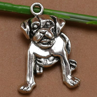 Tibetan Style Animal Pendants, Dog, antique silver color plated, 26x18mm, Hole:Approx 2mm, 100PCs/Bag, Sold By Bag