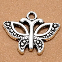 Zinc Alloy Animal Pendants Butterfly antique silver color plated Approx 2mm Sold By Bag