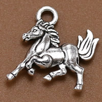 Zinc Alloy Animal Pendants Horse antique silver color plated Approx 2mm Sold By Bag