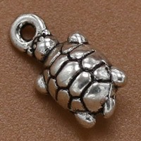 Zinc Alloy Animal Pendler, Turtle, antik sølv farve forgyldt, 13x6x5mm, Hole:Ca. 2mm, 100pc'er/Bag, Solgt af Bag