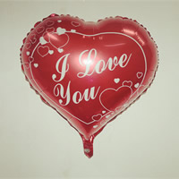 Aluminiumsfolie Ballon, Heart, rød, 45cm, 10pc'er/Bag, Solgt af Bag