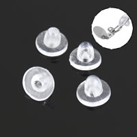 Rubber Ear Nut Component, white, 8x8x6mm, Hole:Approx 1.5mm, 1000PCs/Lot, Sold By Lot