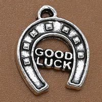 Zinc Alloy Pendants Horseshoes antique silver color plated with letter pattern lead & cadmium free Approx 1.5mm Sold By Bag