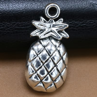 Tibetan Style Fruit Shape Pendants, Pineapple, antique silver color plated, lead & cadmium free, 25x12mm, Hole:Approx 1.5mm, 100PCs/Bag, Sold By Bag