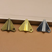 Vehicle Shaped Tibetan Style Pendants, Airplane, plated, more colors for choice, lead & cadmium free, 19x17mm, Hole:Approx 1.5mm, 100PCs/Bag, Sold By Bag