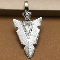 Tibetan Style Tool Pendants, arrowhead, antique silver color plated, lead & cadmium free, 30x15mm, Hole:Approx 1.5mm, 100PCs/Bag, Sold By Bag
