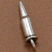 Zinc Alloy Pendants Bullet antique silver color plated lead & cadmium free Approx 1.5mm Sold By Bag