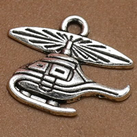 Vehicle Shaped Tibetan Style Pendants, Airplane, antique silver color plated, lead & cadmium free, 19x16mm, Hole:Approx 1.5mm, 100PCs/Bag, Sold By Bag