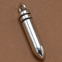 Zinc Alloy Pendants Bullet antique silver color plated lead & cadmium free Approx 1.5mm Sold By Bag