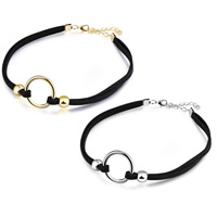 Velvet Choker Velveteen with Zinc Alloy with 2.5lnch extender chain plated for woman nickel lead & cadmium free 26mm Sold Per Approx 11.8 Inch Strand