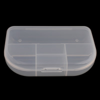 Smykker Perler Container, Plastic, 5-celler & gennemsigtig, klar, 120x83x30mm, Solgt af PC