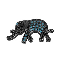 Cubic Zirconia Micro Pave Brass Connector Elephant plumbum black color plated micro pave cubic zirconia & 1/1 loop nickel lead & cadmium free Approx 1mm Sold By Lot