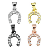 Cubic Zirconia Micro Pave Brass Pendant, plated, micro pave cubic zirconia, more colors for choice, nickel, lead & cadmium free, 7.50x10x2mm, Hole:Approx 2.5x3.4mm, 10PCs/Lot, Sold By Lot