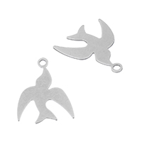 Stainless Steel Animal Pendants, Bird, original color, 11.50x14x0.50mm, Hole:Approx 1mm, 2000PCs/Lot, Sold By Lot