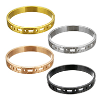 Stainless Steel Bangle, plated, for woman & hollow, more colors for choice, 10x2.50mm, Inner Diameter:Approx 61.5x52mm, Length:Approx 8 Inch, Sold By PC