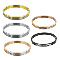 Stainless Steel Bangle, plated, different size for choice & with letter pattern & for woman, more colors for choice, Sold By PC