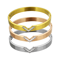 Stainless Steel Bangle plated for woman & two tone Inner Approx Length Approx 8 Inch Sold By PC