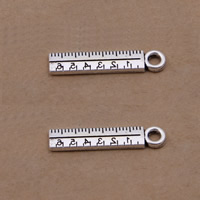 Tibetan Style Tool Pendants, ruler, antique silver color plated, lead & cadmium free, 5x24mm, Hole:Approx 1-1.5mm, 300PCs/Bag, Sold By Bag