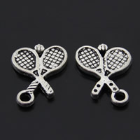 Tibetan Style Pendants, Tennis Racket, antique silver color plated, lead & cadmium free, 14x20mm, Hole:Approx 1-1.5mm, 100PCs/Bag, Sold By Bag