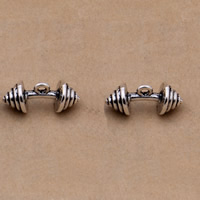 Tibetan Style Pendants, Barbell, antique silver color plated, lead & cadmium free, 22x8mm, Hole:Approx 1-1.5mm, 100PCs/Bag, Sold By Bag