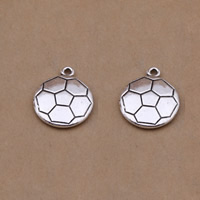 Tibetan Style Pendants, Football, antique silver color plated, lead & cadmium free, 22x18mm, Hole:Approx 1-1.5mm, 50PCs/Bag, Sold By Bag