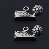 Tibetan Style Shoes Pendants, antique silver color plated, lead & cadmium free, 25x13mm, Hole:Approx 1-1.5mm, 50PCs/Bag, Sold By Bag