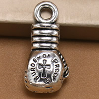 Zinc Alloy Pendants Boxing Glove antique silver color plated with letter pattern lead & cadmium free Approx 1.5mm Sold By Bag