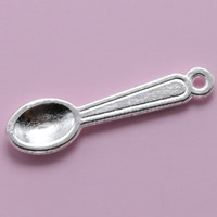 Zinc Alloy Tool Pendants Spoon antique silver color plated lead & cadmium free Approx 1.5mm Sold By Bag