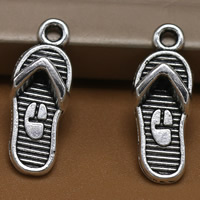 Tibetan Style Shoes Pendants, antique silver color plated, lead & cadmium free, 21x8mm, Hole:Approx 1.5mm, 100PCs/Bag, Sold By Bag